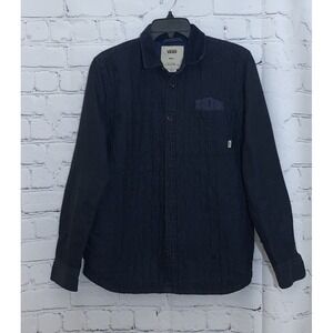 Vans Utility Shirt Jacket Men's Small Blue Quilted Chambray Shacket